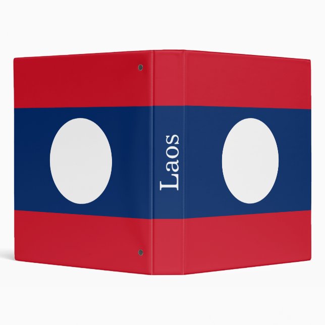 Laos Flag 3 Ring Binder (Background)