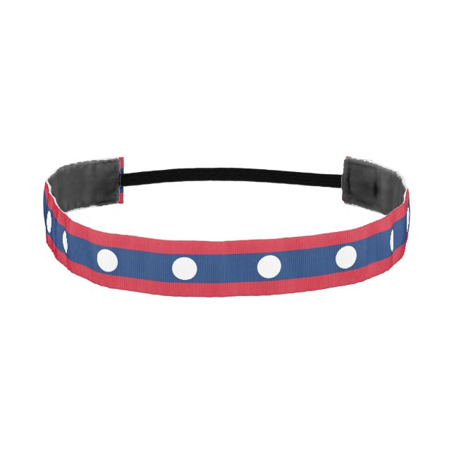 Laos Flag Athletic Headband (Front)