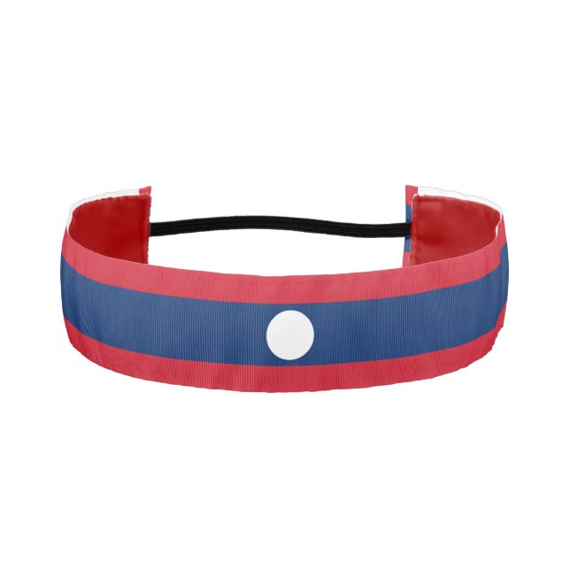 Laos Flag Athletic Headband (Front)