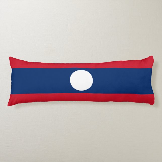 Laos Flag Body Pillow (Front)