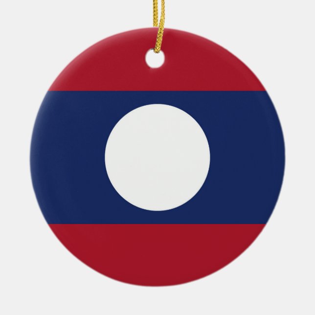 Laos flag ceramic ornament (Front)