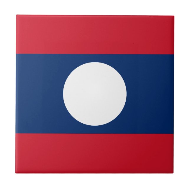 Laos Flag Ceramic Tile (Front)