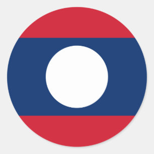 Laos Flag Classic Round Sticker