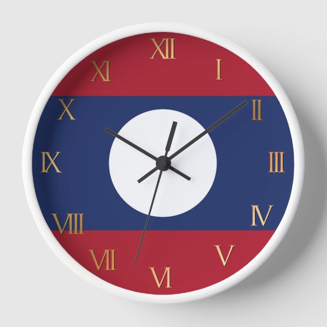 Laos flag clock (Front)