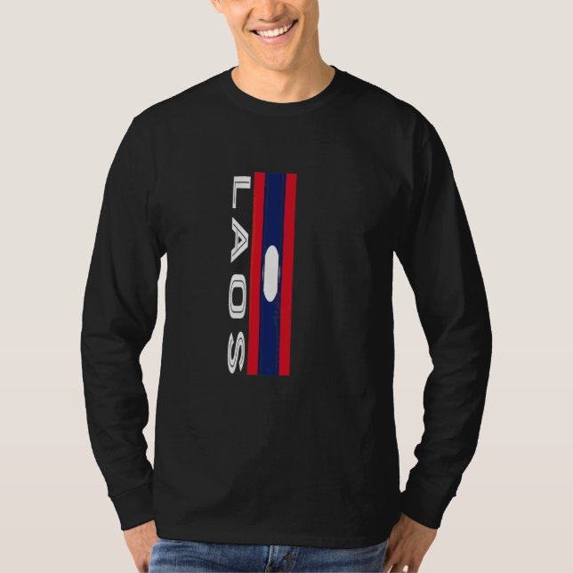 Laos Flag Colors T-Shirt (Front)