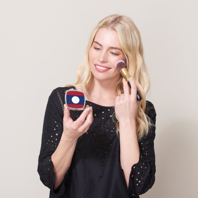 Laos flag compact mirror (Held)