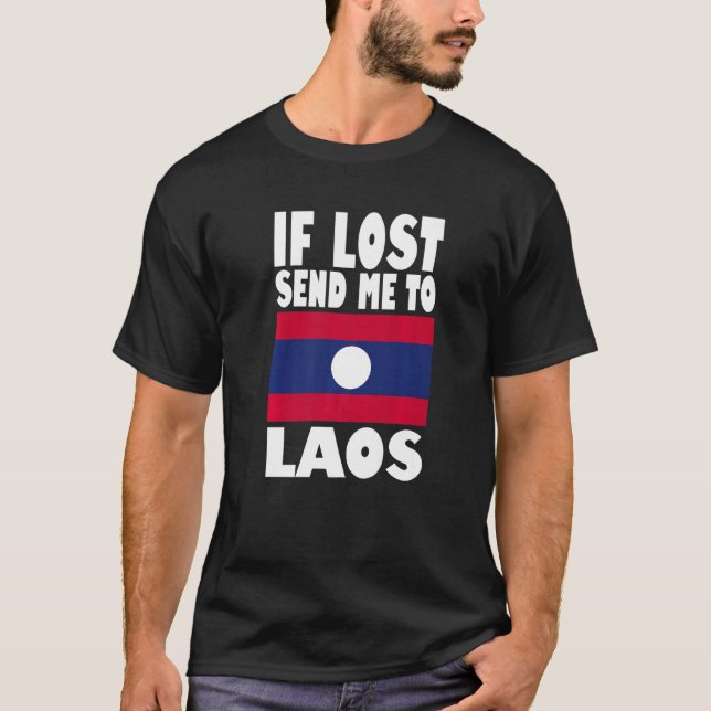 Laos Flag Design  If lost send me to Laos Premium T-Shirt (Front)