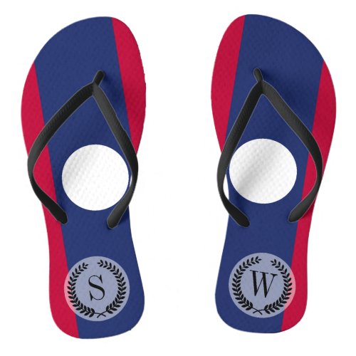 Laos Flag Flip Flops