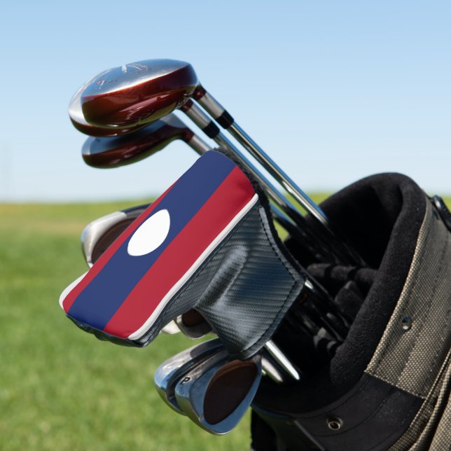 Laos flag golf head cover (In Situ)