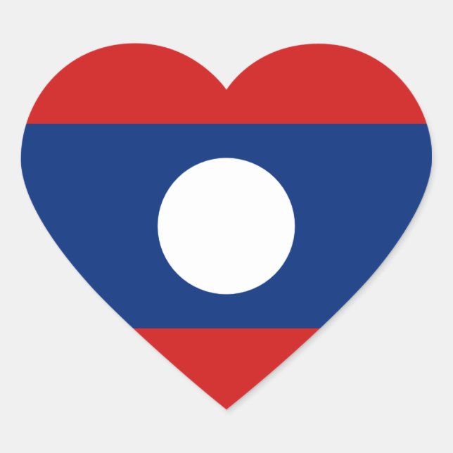 Laos Flag Heart Sticker (Front)