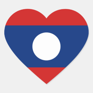 Laos Flag Heart Sticker