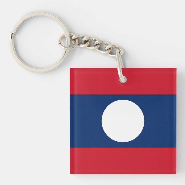 Laos Flag Keychain (Front)
