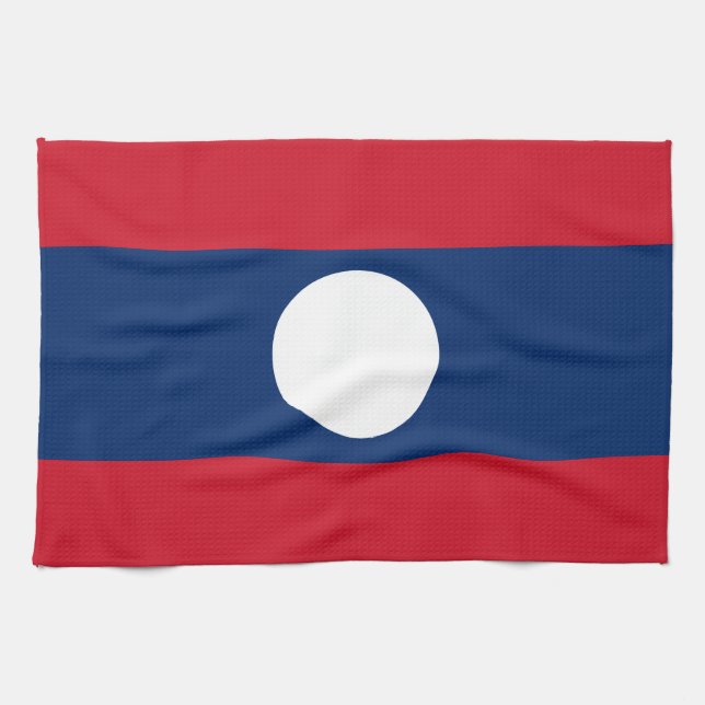 Laos Flag Kitchen Towel (Horizontal)
