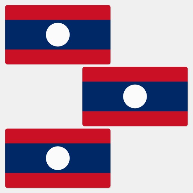 Laos Flag Labels (Group)