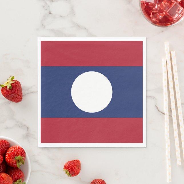 Laos flag napkins (Insitu)
