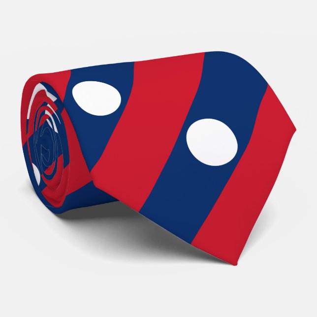 Laos Flag Neck Tie (Rolled)