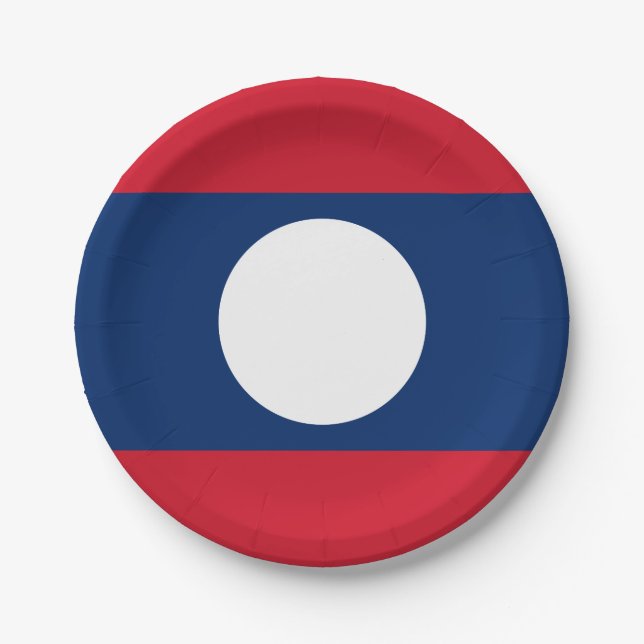 Laos Flag Paper Plates (Front)