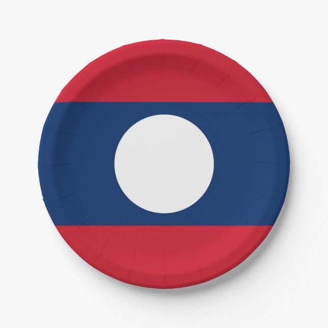 Laos Flag Paper Plates (Front)