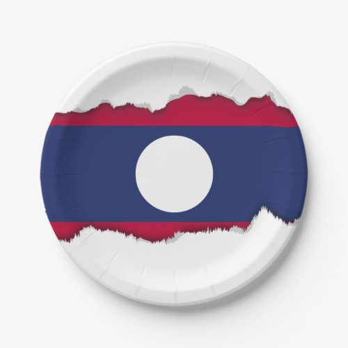 Laos Flag Paper Plates