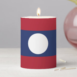 Laos flag pillar candle