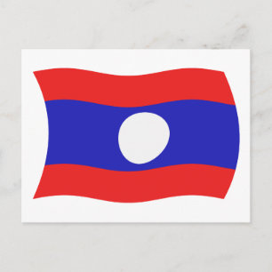 Laos Flag Postcard