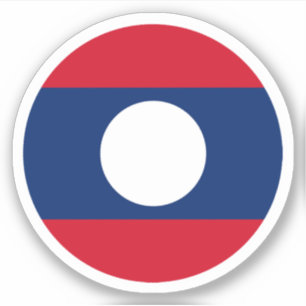 Laos Flag Round Sticker