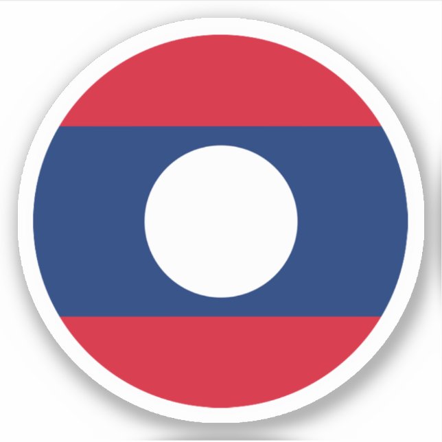 Laos Flag Round Sticker (Front)