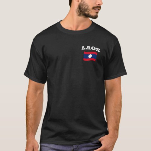 LAOS Flag Sport Competition Proud Vacation Souveni T_Shirt