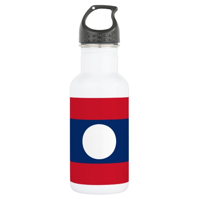 Laos Flag Stainless Steel Water Bottle (Front)