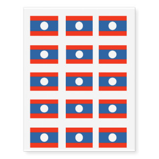 Laos Flag Temporary Tattoos