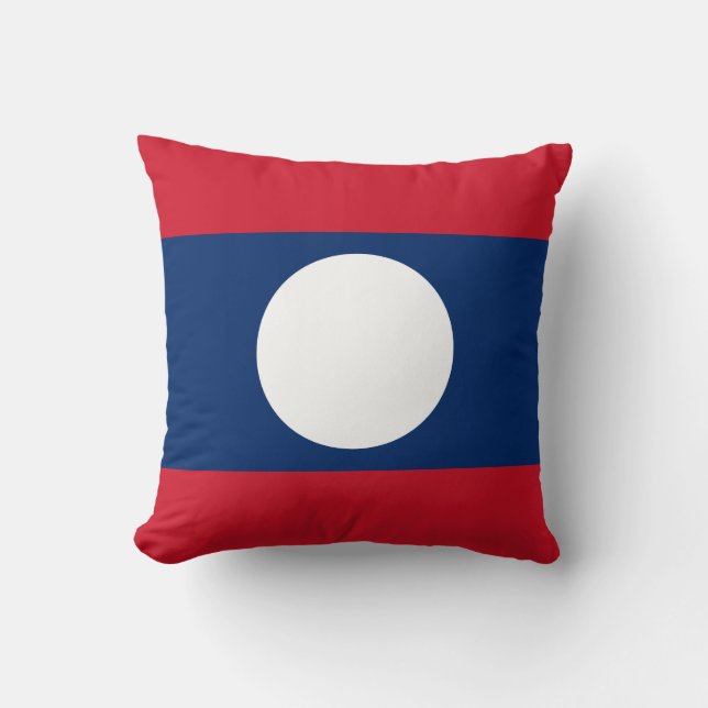 Laos Flag Throw Pillow (Front)