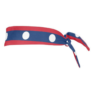 Laos Flag Tie Headband