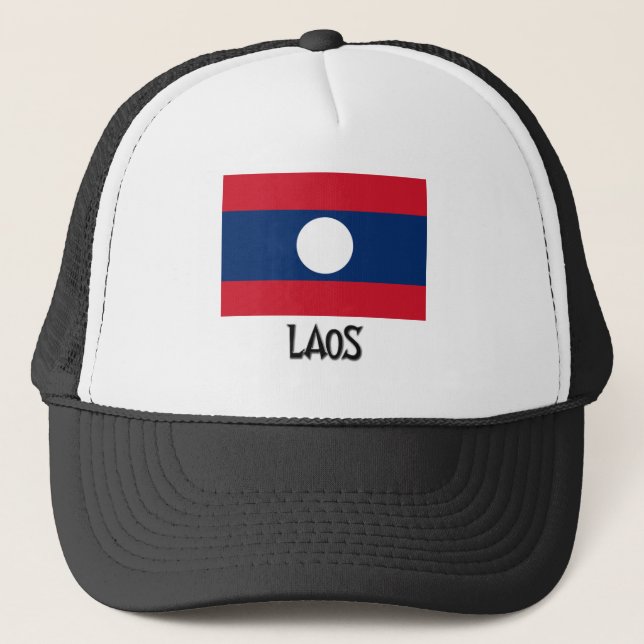 Laos Flag Trucker Hat (Front)