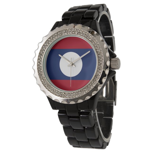 Laos flag watch (Angled)