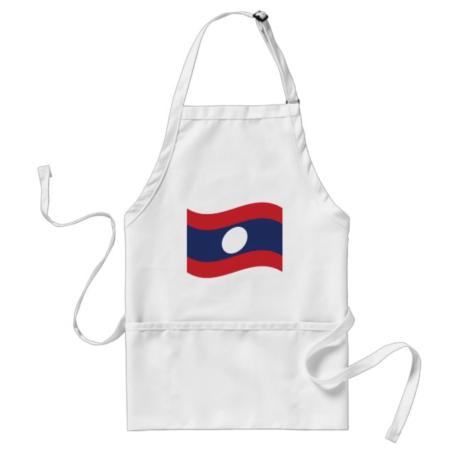 Laos Flag Wave Adult Apron (Front)