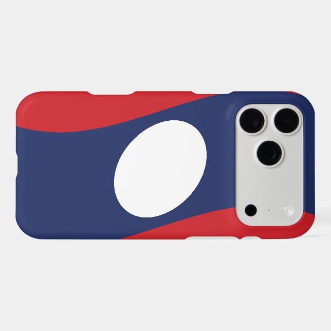 Laos Flag Wave Cover Skin Case (Back (Horizontal))