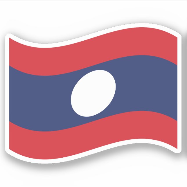 Laos Flag Wave Sticker (Front)