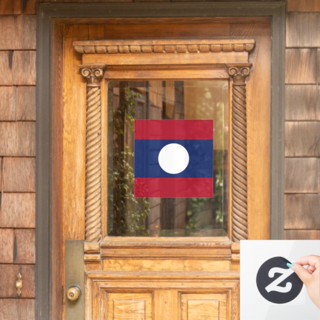 Laos flag window cling (Home Door)