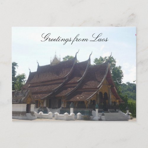 laos greetings postcard