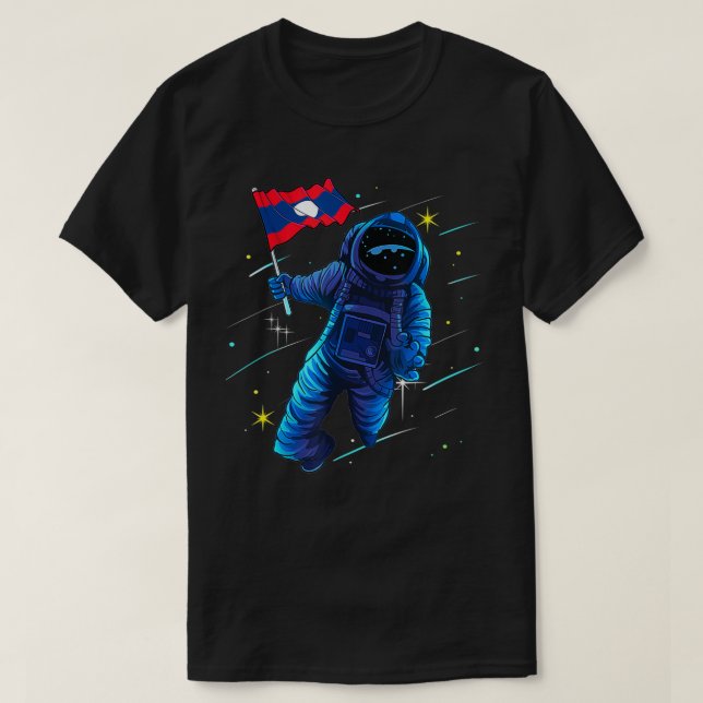Laos Heritage Laosian Astronaut Moon  T-Shirt (Design Front)