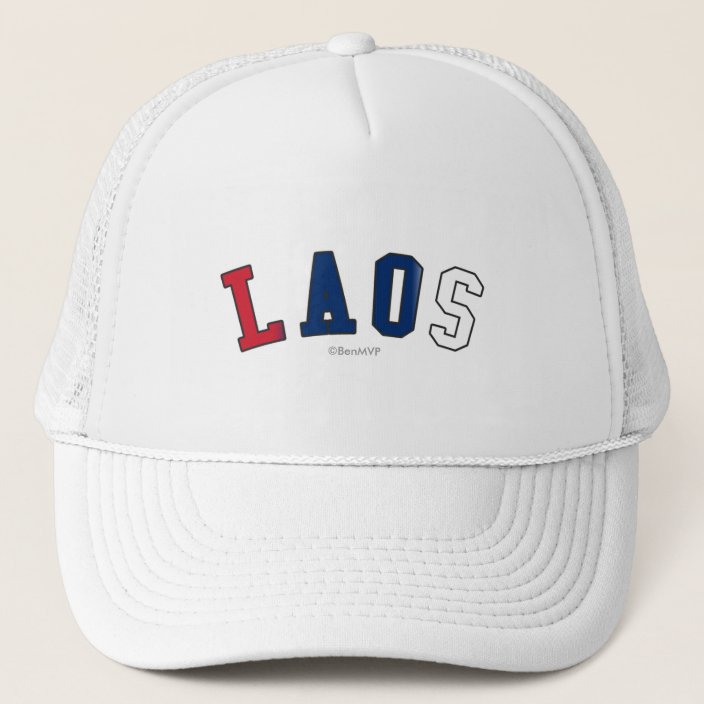 Laos in National Flag Colors Trucker Hat
