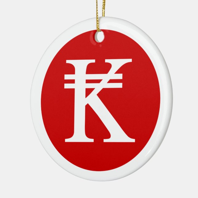 Laos Kip Lao / Laotian Money Sign Ceramic Ornament (Left)