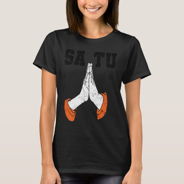 Laos Lao Laotian Flag Proud Sa Tu Hands Blessed Pr T-Shirt (Front)
