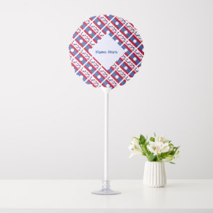 Laos Laotian Flag Tiled Blue Personalized Balloon