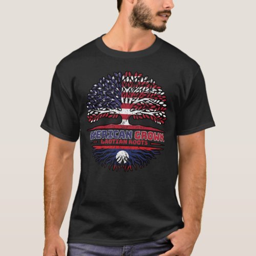 Laos Laotian US American USA United States Tree T_Shirt