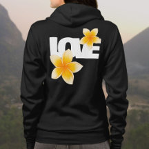 Laos Love Frangipani Flower White on Black