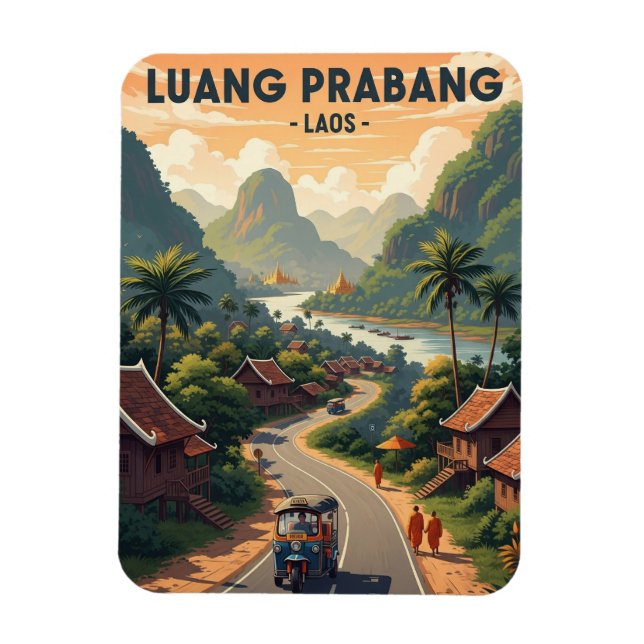 Laos Luang Prabang Travel Magnet (Vertical)