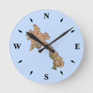 Laos Map Clock