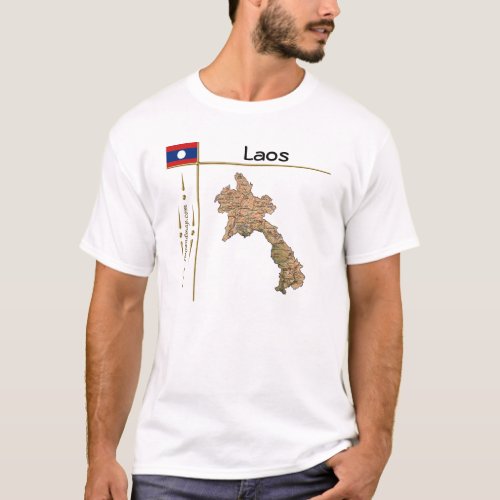 Laos Map  Flag  Title T_Shirt