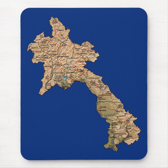 Laos Map Mousepad (Front)